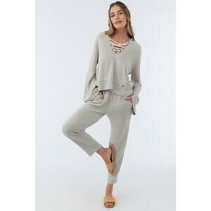 O’Neill Women’s Tanya Gray Knit Lounge Set Sz L Travel Comfy Beachy